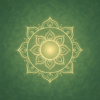 綠色心輪曼陀羅圖樣，代表愛、平衡與情緒能量流動。